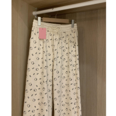 批发<b class='q'>可爱</b>印花阔腿裤女夏季薄款宽松垂感冰丝休闲遛弯裤子