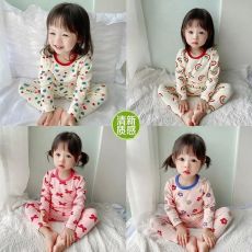 批发<b class='q'>宝宝</b>秋衣秋裤套装春秋新款女童睡衣儿童保暖内衣家居服小中大童