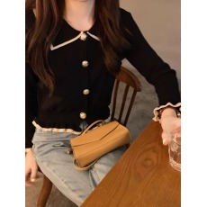 批发<b class='q'>品牌</b>折扣女装专柜撤柜尾货清仓法式短款内搭修身长袖毛衣女针织衫