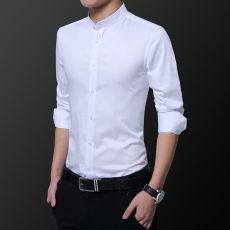 批发实体高端春秋季新款衬衫男士修身商务正装长袖寸衣纯色职业装长袖