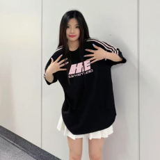 批发官图220克纯棉短袖<b class='q'>t</b><b class='q'>恤</b>夏2026潮美式<b class='q'>条纹</b>宽松中长圆领上衣韩版女装