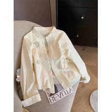 批发法式白色双层镂空假两件<b class='q'>长袖</b>衬衫男女春秋小众别致宽松百搭衬衣潮