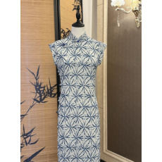 批发蓝花2026春夏新款蓝色新中式国风复古显瘦旗袍