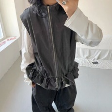 批发2025年春新款韩系别致时尚垂感无袖外套女气质通勤个性高级感<b class='q'>马甲</b>
