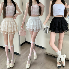 批发实拍芭蕾风蕾丝花边蛋糕半身裙女2025春夏高腰百搭防走光蓬蓬短裙