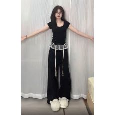 批发【西装腰头】2025早春新款蕾丝拼接小众设计感<b class='q'>牛仔</b>裤女长裤潮