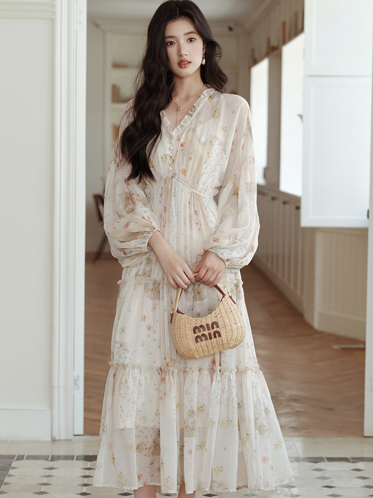 2026 새로운 방랑 민족 스타일 드레스 신축성 허리