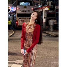 批发祥云瑞气民族风红色新中式改良旗袍女夏收腰艺术生度假国风<b class='q'>连衣裙</b>