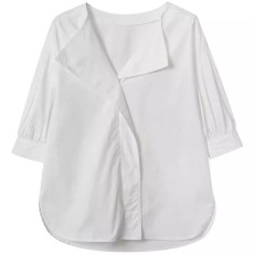 批发品牌折扣女装专柜撤柜尾货冷淡风<b class='q'>衬衣</b>设计感<b class='q'>衬衫</b>法式短袖复古上衣