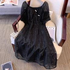 批发130-300斤大码女装胖mm法式赫本风连衣裙遮肉显瘦2024夏季新款