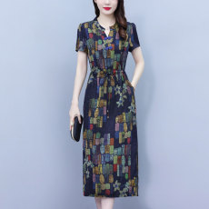 批发真丝桑蚕丝<b class='q'>连衣裙</b>女夏2025新款杭州大品牌高端洋气质妈妈旗袍裙子