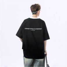 批发【官图】美式重磅三条杠撞色短袖t恤潮牌拼接宽松休闲半袖体恤