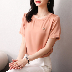 批发2024夏季小个子年轻妈妈夏装洋气雪纺上衣中年女时尚母亲节上衣