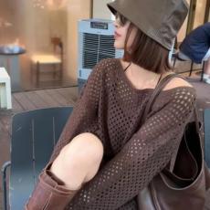 批发现货 高级感复古镂空长袖毛衣女2025早秋百搭洋气时尚针织上衣