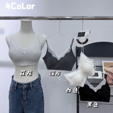 批发蕾丝边固定一体杯裹胸女小胸<b class='q'>加厚</b>垫聚拢舒适无钢圈美背<b class='q'>文胸</b>