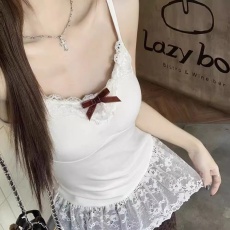 纯欲性感蕾丝吊带连衣短裙女带胸垫设计感叠穿内搭修身显瘦小上衣