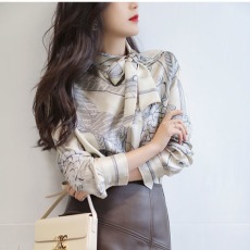 批发<b class='q'>衬衫</b><b class='q'>女长袖</b>春季2026新款蝴蝶结洋气印花<b class='q'>衬衣</b>宽松设计感法式上衣