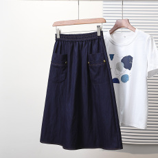 批发实拍春<b class='q'>夏</b>款大码牛仔半身裙女显瘦a字裙胖MM天丝度假薄款高腰裙子