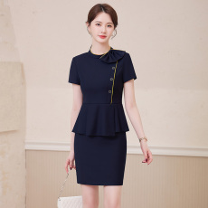 批发酒店<b class='q'>服务员</b>职业工装短袖西服套装女春夏季高级感通勤<b class='q'>工作服</b>小西装