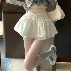 批发纯欲风辣妹蓬蓬半身裙女夏季高腰a字蛋糕裙<b class='q'>防走光</b>小个子超短裙<b class='q'>裤</b>