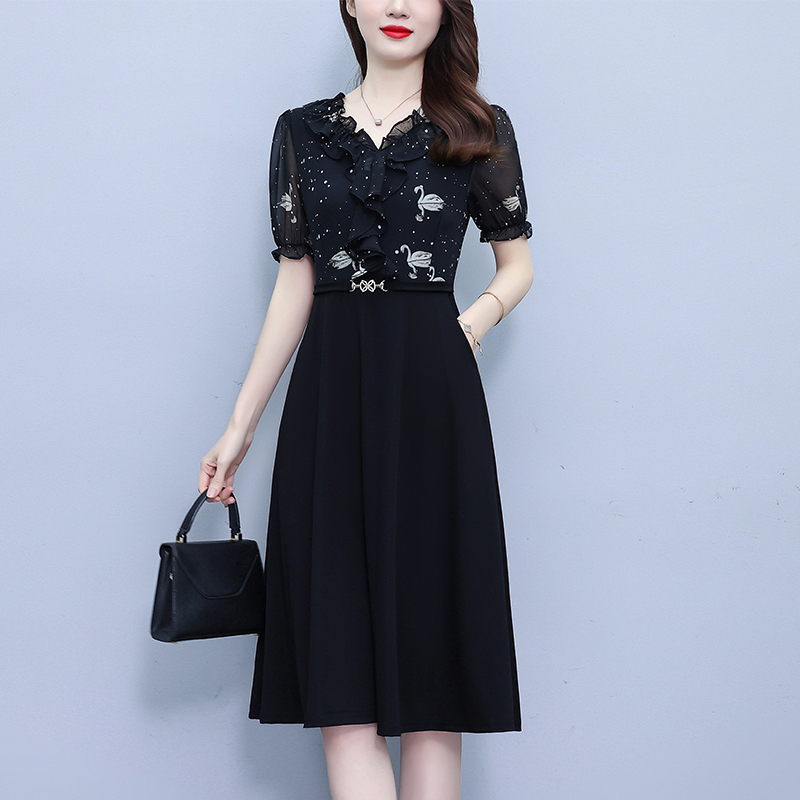 FA29059# 印花连衣裙女...