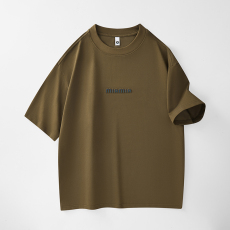 批发实拍2025夏季新款潮牌重磅双纱短袖t恤男简约百搭舒适韩版圆领T恤