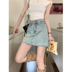 批发附内衬~美式复古<b class='q'>牛仔</b>短裙女2026夏季新款高腰显瘦半身裙a字<b class='q'>包臀裙</b>