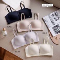 批发新款抹胸吊带内衣女士防滑无肩带性感无痕光面<b class='q'>文胸</b>