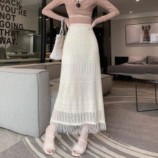 批发流苏针织半身裙女2026夏季韩版高腰显瘦A字裙长裙性感修身包臀裙