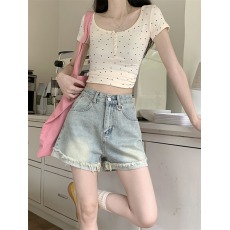 批发牛仔阔腿<b class='q'>短裤</b>子夏季2026年新款复古女士装<b class='q'>休闲</b>小个子热裤显瘦春秋