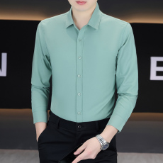 批发低价走量商务休闲<b class='q'>男</b>士<b class='q'>衬衫</b><b class='q'>长袖</b>韩版修身上班工作服纯色职业装白色