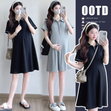 批发实拍 ~ 夏季新品 翻领休闲连衣裙 时尚中长款POLO领薄款T恤裙