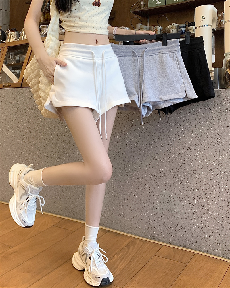 RY2878# 实拍 夏季新款宽松休闲抽绳显瘦阔腿百搭三分短裤女