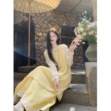 批发实拍 <b class='q'>春</b>季斜边不规则下摆网格背心连衣裙内搭体恤打底+半身裙