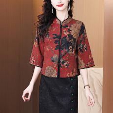 批发品牌真正香云纱上衣女2026春<b class='q'>夏</b>新款新中式桑蚕丝真丝短外套
