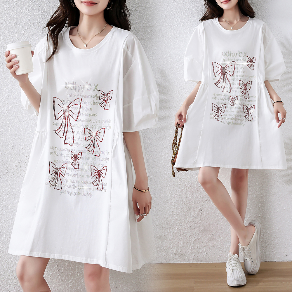 MY3565# 新款大码夏款女装时尚减龄洋气修身显瘦连衣裙女裝貨源服裝批發