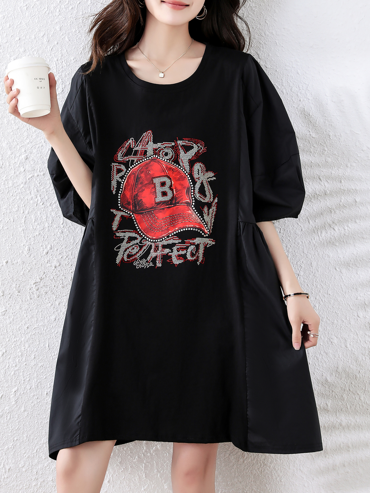 MY3566# 新款大码夏款女装时尚减龄洋气修身显瘦连衣裙女裝貨源服裝批發