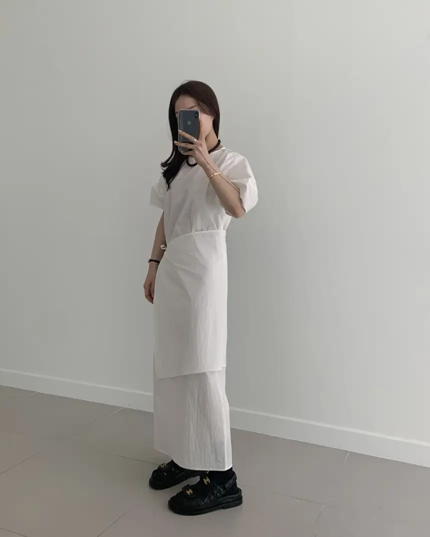 프렌치 스타일 원피스형 앞치마 원피스 상세 이미지 7