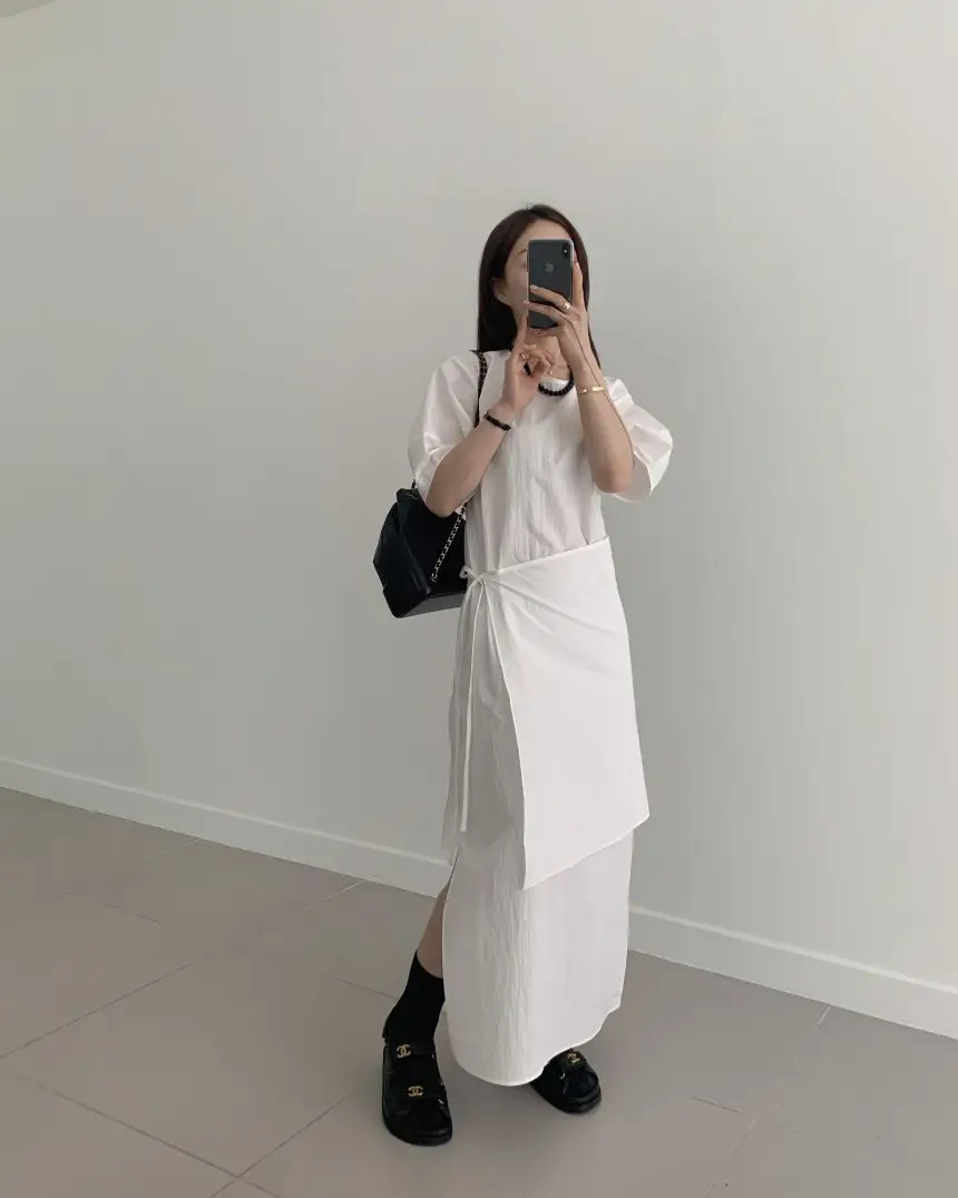 프렌치 스타일 원피스형 앞치마 원피스 상세 이미지 9