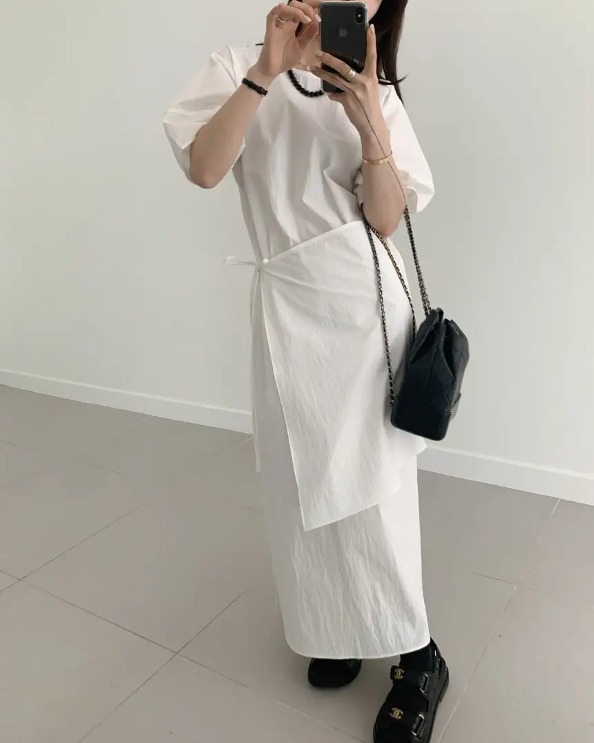 프렌치 스타일 원피스형 앞치마 원피스 상세 이미지 11