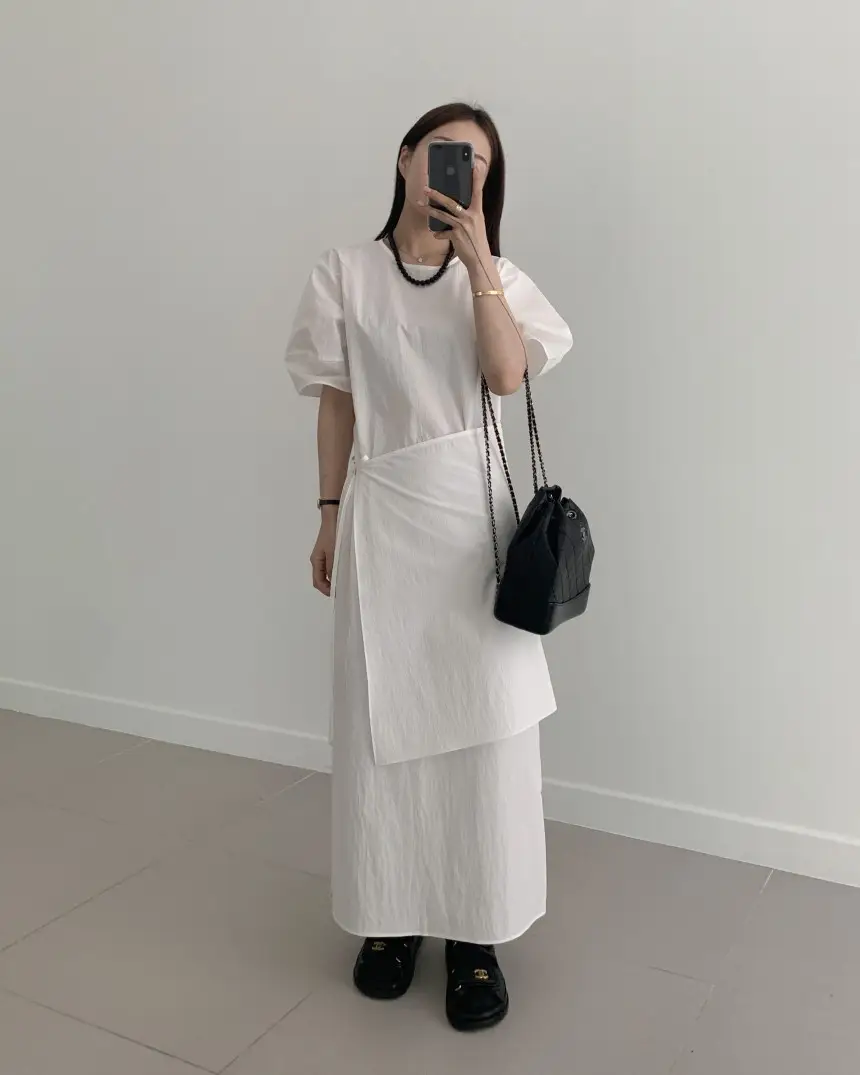 프렌치 스타일 원피스형 앞치마 원피스 상세 이미지 12