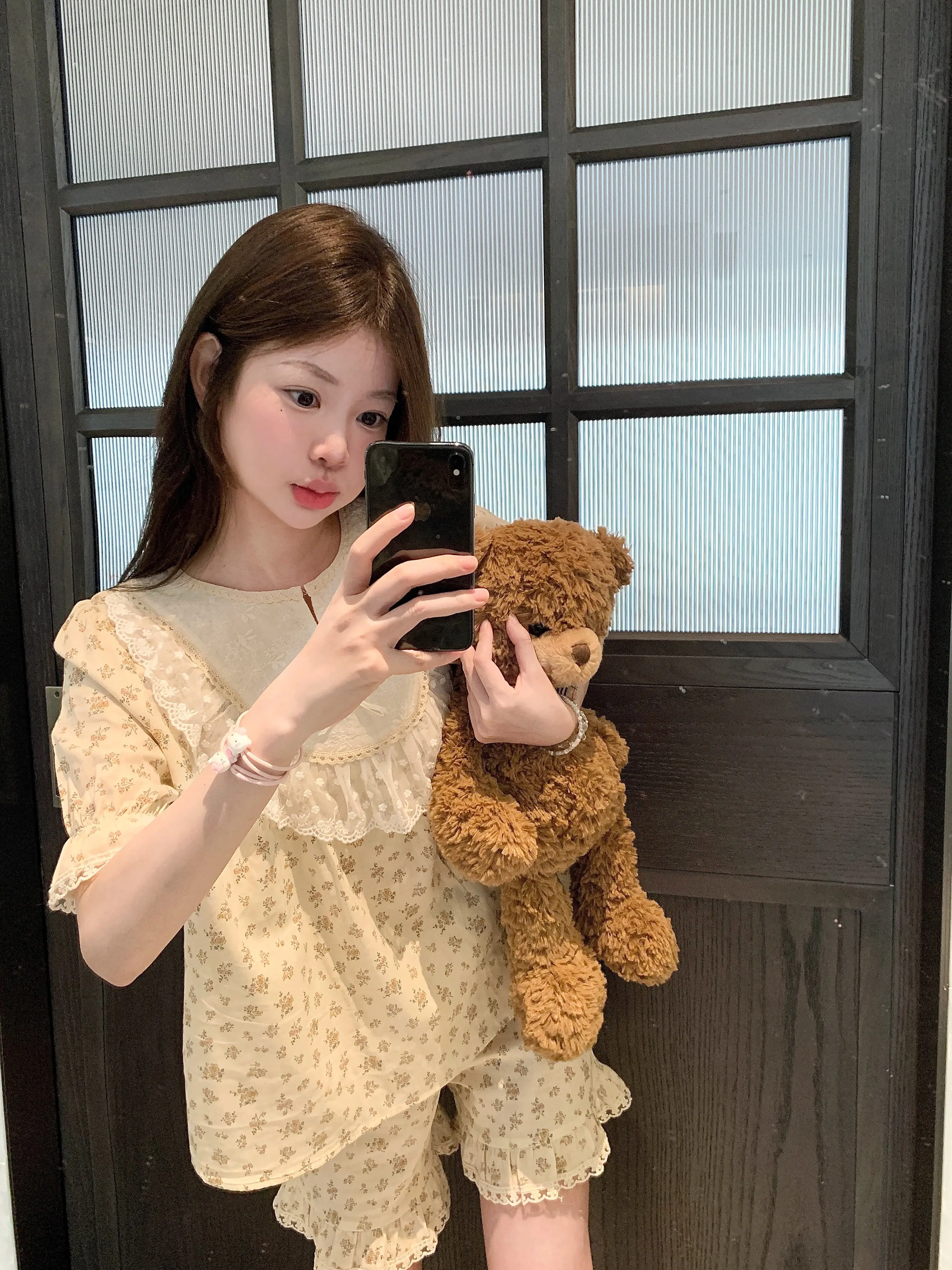 러블리 레이스 플라워 더블 거즈 홈웨어 세트 상세 이미지 11