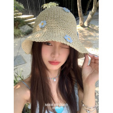 批发'拍照巨出片'日系甜美小清新立体花朵沙滩度假渔夫帽显脸小帽子