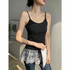 批发黑色叠穿蕾丝吊带背心女内搭春夏季无袖打底外穿<b class='q'>修身</b>上衣2026新款