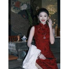 批发新中式旗袍改良年轻款少女敬酒服新娘2026新款气质红色国风<b class='q'>连衣裙</b>