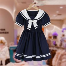 批发女童<b class='q'>连衣裙</b>2026夏季新款儿童洋气学院风<b class='q'>卫衣</b>裙小女孩海军领裙子潮