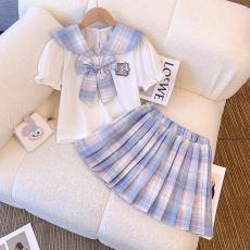 批发女童装连衣裙2026新款洋气夏装<b class='q'>儿童</b>jk制服套装小学生裙子夏季时髦