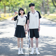 批发大量 情侣装短袖初高中生运动会学院风学生<b class='q'>班</b><b class='q'>服</b><b class='q'>定制</b>套装