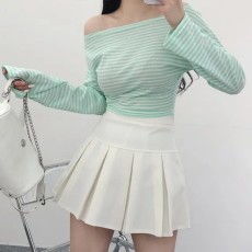 批发现有货 韩国chic显瘦高腰白色<b class='q'>百褶裙</b>复古学院风减龄防走光A字裙