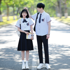 批发大量有货 实拍情侣装<b class='q'>衬衫</b>毕业服学生班服套装jk制服女69 男60